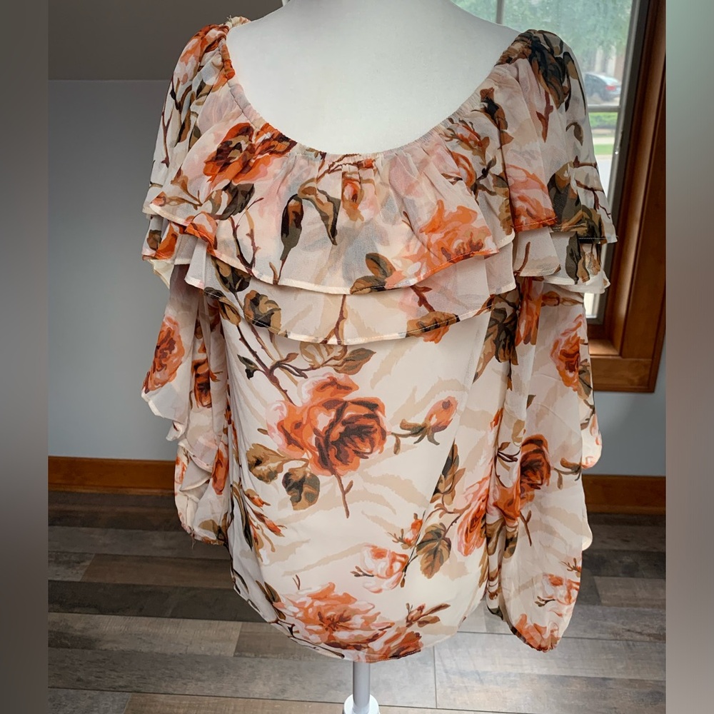 White House Black Market floral blouse